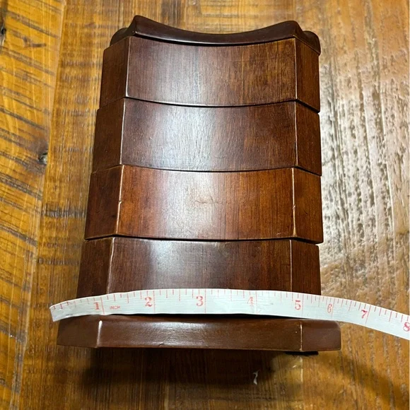 The Bombay Company Vintage Stacked Swivel Drawer Wooden Jewelry/Trinket Box - Picture 8 of 13